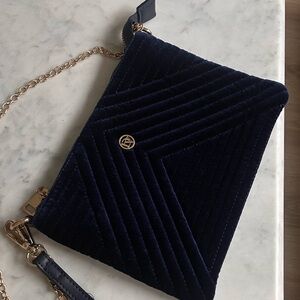 Navy Blue Quilted Clutch